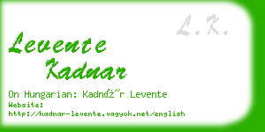 levente kadnar business card